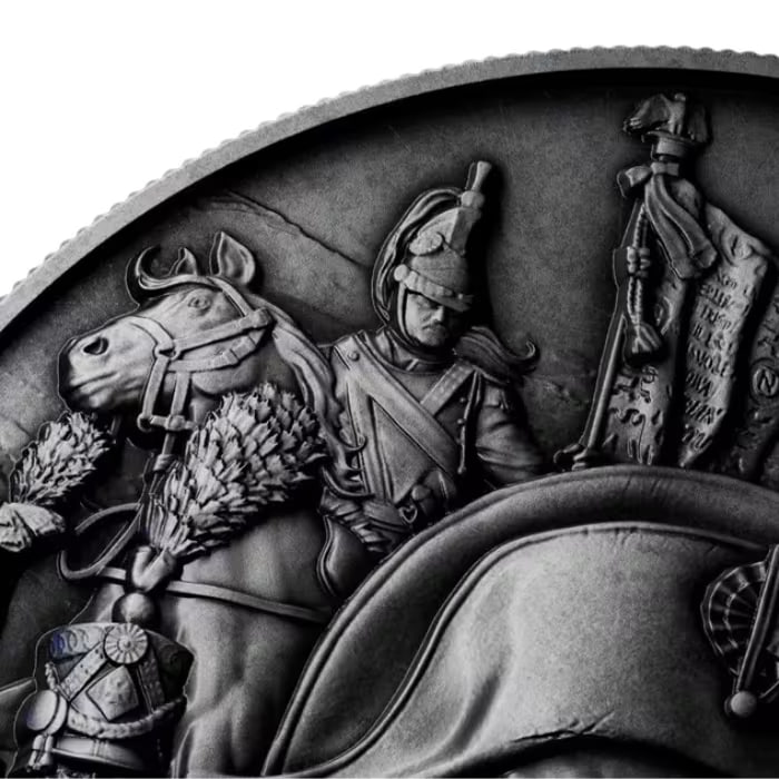 2026年 ニウエ 戦争の巨匠シリーズ － ナポレオン .999 アンティーク仕上げ 超ハイレリーフ銀貨 2オンス