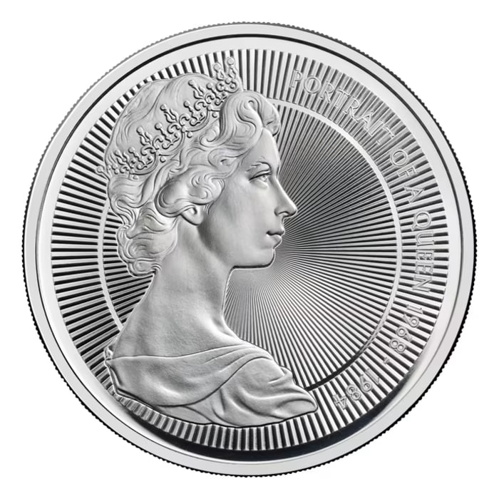 2026年 イギリス エリザベス2世女王 第2肖像 .925 プルーフ厚銀貨 56.56グラム